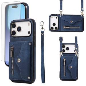 lot 14494 image: Asuwish iPhone 17 Pro Max Wallet Case with Crossbody Strap