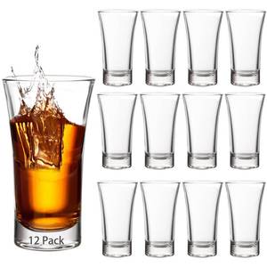 lot 19047 image: Ruckae 12 Pack 2oz Shot Glasses Clear Cone Heavy Base