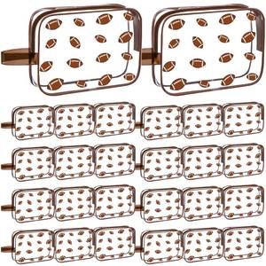 lot 19050 image: SilTriangle Football Makeup Bags 24-Piece PVC Zipper Pouch