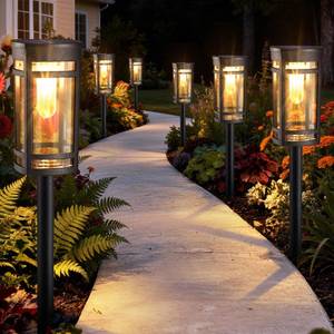 lot 19060 image: Jyoiat 6 Pack Solar Pathway Lights Warm White