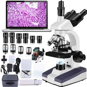 lot 19067 image: Woehrsh Trinocular Microscope 40X-5000X Magnification