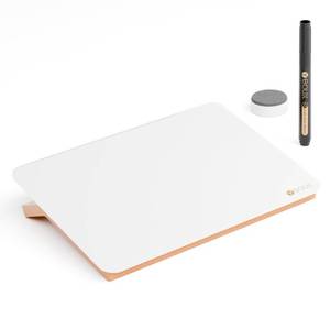 lot 19069 image: Yeoux Desktop Glass Whiteboard with Reversible Wood Stand