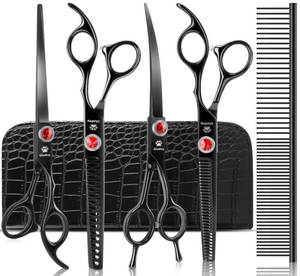 lot 19070 image: GLADOG 7 Inch Professional Dog Grooming Scissors Kit