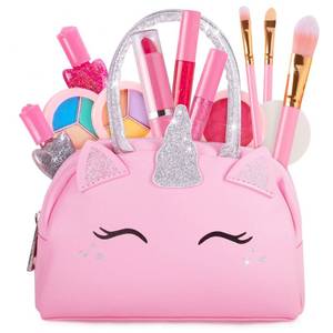 lot 20285 image: Kids Real Makeup Kit with Unicorn Purse Non Toxic Washable Make Up Set
