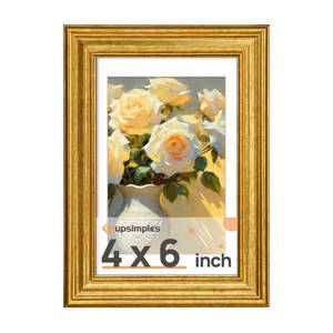 lot 20287 image: upsimples 4x6 Picture Frame, Vintage Frames Decor, 1Pack Gold