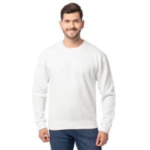 lot 20292 image: Fruit of the Loom Mens Eversoft Fleece, Crewneck & Quarter Zip, Moisture Wicking & Breathable, Sizes S-4X, Sweatshirt-White, Medium