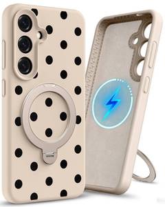 lot 20315 image: Uppuppy for Samsung Galaxy S25 Plus Case with 360° Spin Stand Polka Dots