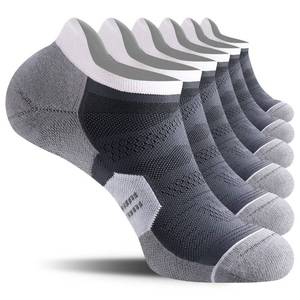 lot 20316 image: CS CELERSPORT Running Ankle Socks with Cushion, Low Cut Athletic Tab Socks for Men and Women 6 Pack, Grey, Large