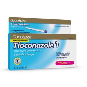 lot 20318 image: GoodSense Tioconazole Ointment 6.5 Percent, Vaginal Antifungal 1-Dose Treatment for Vaginal Yeast Infections, .16 Oz