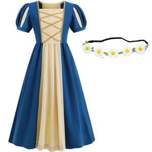 lot 20320 image: Lovely Mermaid Renaissance Medieval Dress Princess Dress Girls Irish Costume Cosplay Retro Gown Birthday Halloween Xmas Party (10T,Merida)