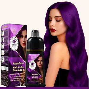 lot 20321 image: AngeRose Purple Hair Dye Shampoo 3 in 1, Instant Herb Ingrident Hair Dye to Cover Gray Hair, Long-lasting & Natual, 400 ML