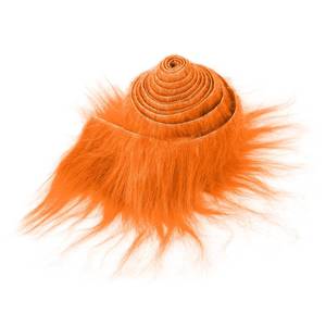 lot 20322 image: 2x60 Inch Orange Faux Fur Shaggy Plush Faux Fur Fabric Precut Strips