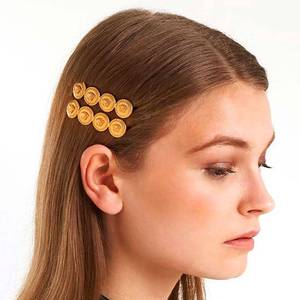 lot 20355 image: Yalice Gold Coin Bobby Pins Barrettes Bride Hair Clips Fashion Wedding Hair Accessories for Women 2Pcs