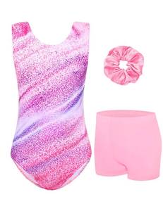 lot 20362 image: Jinhiteam Girls Gymnastics Leotards Size 4t 5t Colorful Stripe Prints Sleeveless Bodysuit for Tumbling Class Yoga