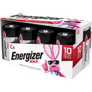 lot 20372 image: Energizer MAX C Batteries, Premium Alkaline C Cell Batteries (8 Battery Count)