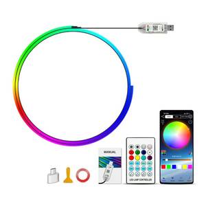 lot 20393 image: VAUNGIUG Car LED Strip Lights 43.3 USB Powered RGB