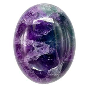 lot 20402 image: Amazing Gemstone Purple Fluorite Palm Stone 45-50mm (Green Stone)