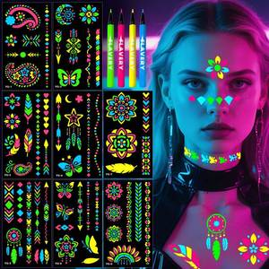 lot 20406 image: Yazhiji UV Glow Body Paint Markers with Stencils