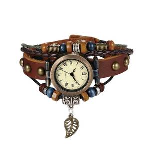 lot 20412 image: Avaner Vintage Leather Wrist Watch Multilayer Bracelet