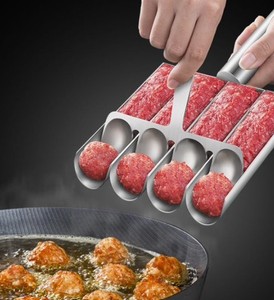 lot 10006 image: Stainless Steel Meatball Maker - Creative Kitchen Quadruple Meatball Maker for Meatball Lovers