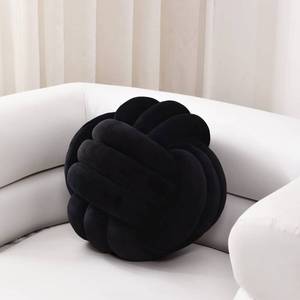 lot 1777 image: Sioloc Soft Knot Ball Pillows,Round Throw Pillow Cushion Home Decoration Plush Pillow,Throw Knotted Pillow Handmade Round Plush Pillow��13.7inches,Black��