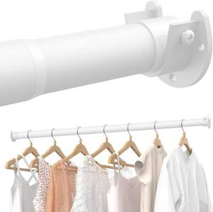 lot 1778 image: Supforce Closet Rods for Hanging Clothes, 17 to 69 Inches Stepless Adjustable Metal Closet Rod, 1.3 Inches Heavy Duty Clothes Hanging Rod for Closet Wardrobes Laundry RV, White