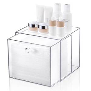 lot 1815 image: Disposable Face Towel Container Box Compatible with Clean Skin Club Clean Towel XL, AcrylicTowel Storage Bin with Drawer, Makeup Organizer stackable holder, Ideal for Vanity, Bathroom Organization