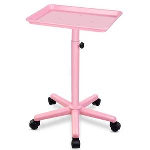 lot 1821 image: Salon Se�or Pink Salon Tray with Wheels, Height Adjustable Hair Color Service Tray for Spa, Tattoo, or Home Use