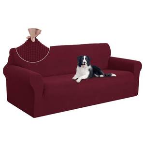 lot 1823 image: U-NICE HOME Oversized Stretch Couch Cover Slipcover, Burgundy