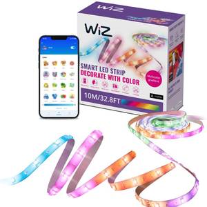 lot 1826 image: WiZ Connected 32.8 ft LED Light Strip For Your Smart Home - Flowing Multicolor LED, Color-Changing, Cuttable - VoiceApp Control - Works with Google Home, Alexa & HomeKit