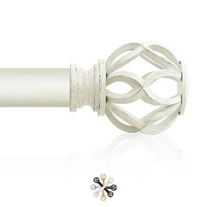 lot 1862 image: TVWOO White Decorative Farmhouse Curtain Rod36-88Adjustable Heavy Duty Single Window Curtain Rod for Bedroom Living Room,Antique White Boho Rustic Drapery Rods with Vintage Twist Finial Easy Install
