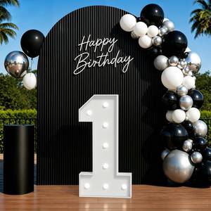 lot 1876 image: JoyMuse 3FT Light Up Marquee Numbers 1 for 1nd Birthday Party Decorations