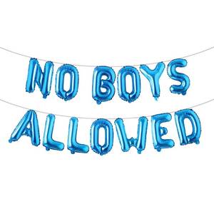 lot 2002 image: Pajama Mean Girls Ladies Night Decorations for Adults �� No Boys Allowed Balloons banner �� Slumber Sleepover Spa Party Supplies for Girls (NO BOYS ALLOWED Blue)