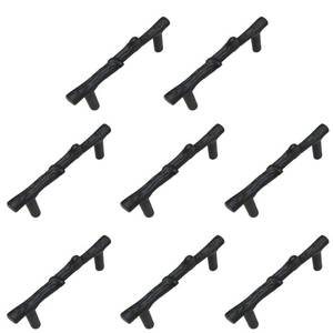 lot 2007 image: Jinyuanchao 8PCS 3inch Hole Center Tree Branch Black,Dresser Handles Modern Alloy Cabinet Handles Drawer Pulls Leaf Handle,Modern Style