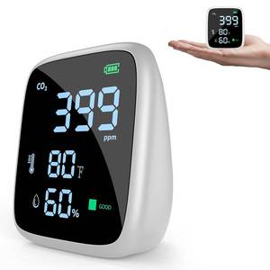 lot 2010 image: 5-in-1 CO2 Carbon Dioxide Detector, Dienmern Portable Air Quality Monitor Indoor, 1600mAh Powerful Battery CO2 Monitor for CO2TempHumidity, LED Display CO2 Detector for TravelOfficeHomeGrow Tents
