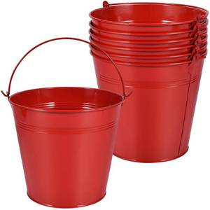 lot 2022 image: OBTANIM 7 Pack Red Metal Buckets with Handle Galvanized Ice Pails for Plants, Succulents, Party Favors Organizing, Rustic Home Decor or Classrooms Pencil Storage (7.1 x 5.2 inch)