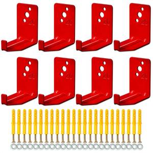 lot 2052 image: A 8 Pcs Fire Extinguisher Mount Brackets, 2.36 x 1.57 x 2.36 in (Red)
