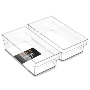 lot 2055 image: BINO  Plastic Storage Bins, Medium - Shallow  THE HANDLER COLLECTION  Multipurpose Organizer Bins  Kitchen Pantry Organizers and Storage  Clear Containers for Organizing Home  Freezer Organizer