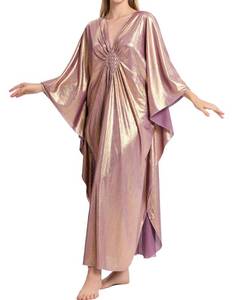 lot 2074 image: Bsubseach Kaftan Dresses for Women Sparkly Caftan Beach Cover Up Golden no size