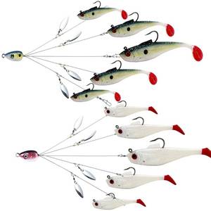 lot 2099 image: Alabama Boat Trolling Rigs for Bass Crappie Striper, 5 Aarms A-Rig Fishing Lures, Umbrella Rig Kit with Weedless Jig for Fresh and Salt Water