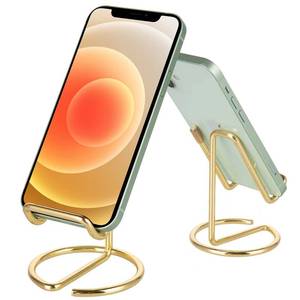 lot 2100 image: RXU Cell Phone Stand for Desk,Cute Metal Gold Cell Phone Stand Holder Desk Accessories,Compatible with All Mobile Phones,iPhone,Switch,iPad