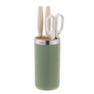 lot 2108 image: Knife Block without Knives, OLULU Universal Round Knife Block Holder, Spacing Saving Knife Storage Organizer Stand Rack for Countertop (Stylish GreenYellow Color)