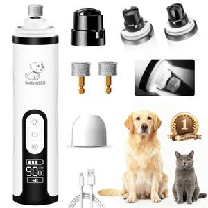 lot 2120 image: Upgraded Silent Dog Nail Grinder, Cordless Grooming Pro Nail Grinder with 3 Adjustable Speeds & Led Light, Painless Paws Grooming for Small Medium Large Dogs & Cats (2 Replacement Heads)