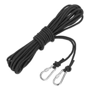 lot 2124 image: MECCANIXITY Hollow Braided Polypropylene Anchor Rope with Hook, 14 Inch 33ft Nylon Floating Line for Marine Pool Life Boat Anchor Rope, Black