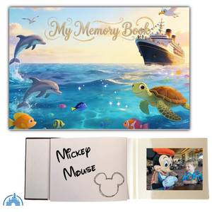 lot 2139 image: Autograph Book & Photo Album Combo for Disney World, Disneyland & Cruise Vacations �� Character Signature Book, 40 Autographs & 40 Photos, Theme Park Trip Essentials (Cruise) factory sealed