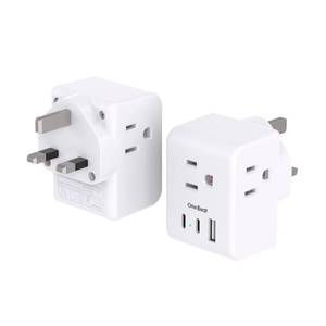 lot 2146 image: One Beat US to UK Ireland Travel Plug Adapter, Type G Plug Adapter 2 Pack