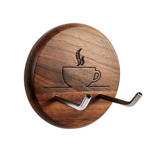 lot 2150 image: KNODOS Wall Mounted Portafilter Holder Walnut Wall Rack Espresso Station Organizer Premium Espresso Machine AccessoriesSecure & Easy Installation - Suits 51mm, 54mm & 58mm Portafilters