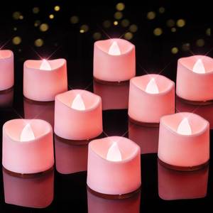 lot 2151 image: Homemory 24-Pack Pink Flameless Battery Tea Light Candles, 200 Hours