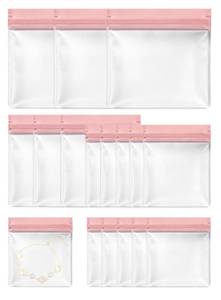 lot 2475 image: Xzenuo 16 Pack EVA Anti-Tarnish Jewelry Bags (Pink, Assorted Sizes)
