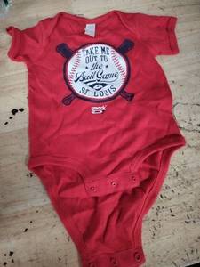 lot 2482 image: St Louis Cardinals baby onesie 6 months red